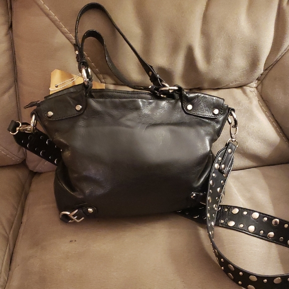Michael Michael KorsBlack Leather Studded Crosdbody - Picture 1 of 7